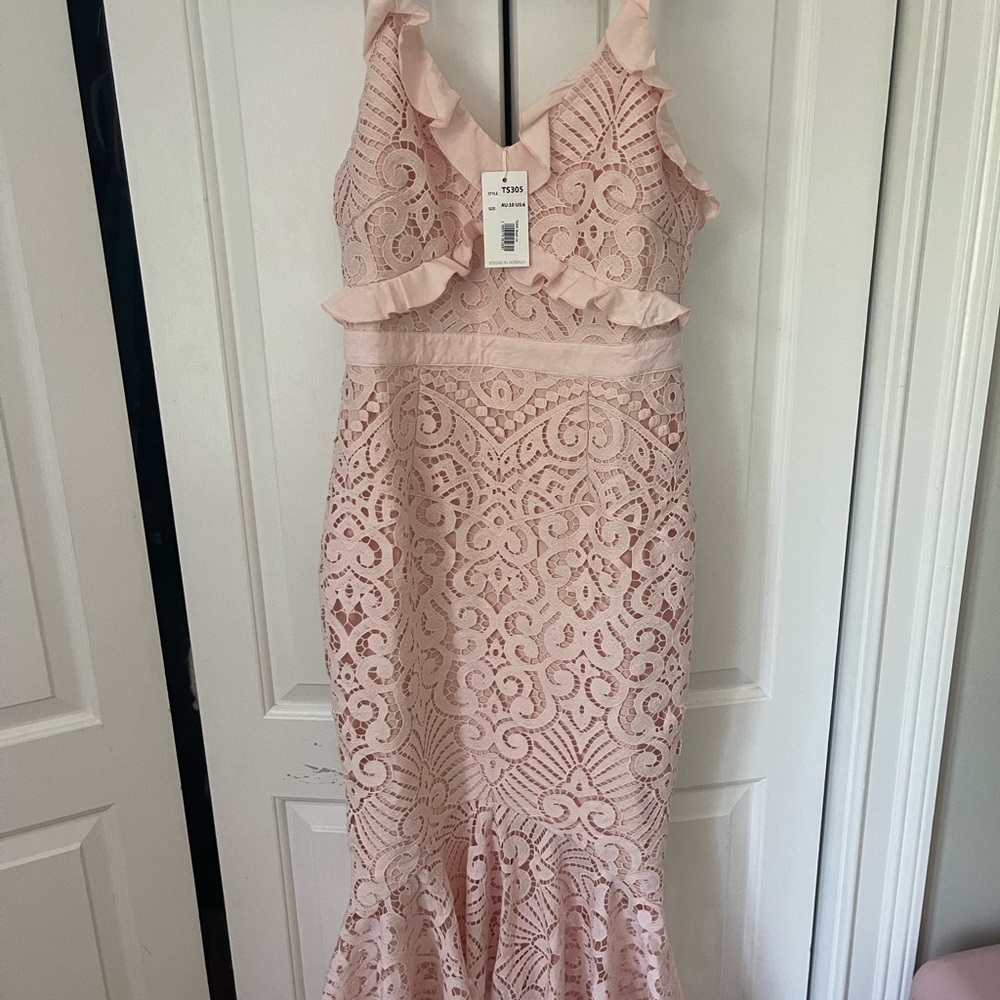 JAUS Blush pink lace dress